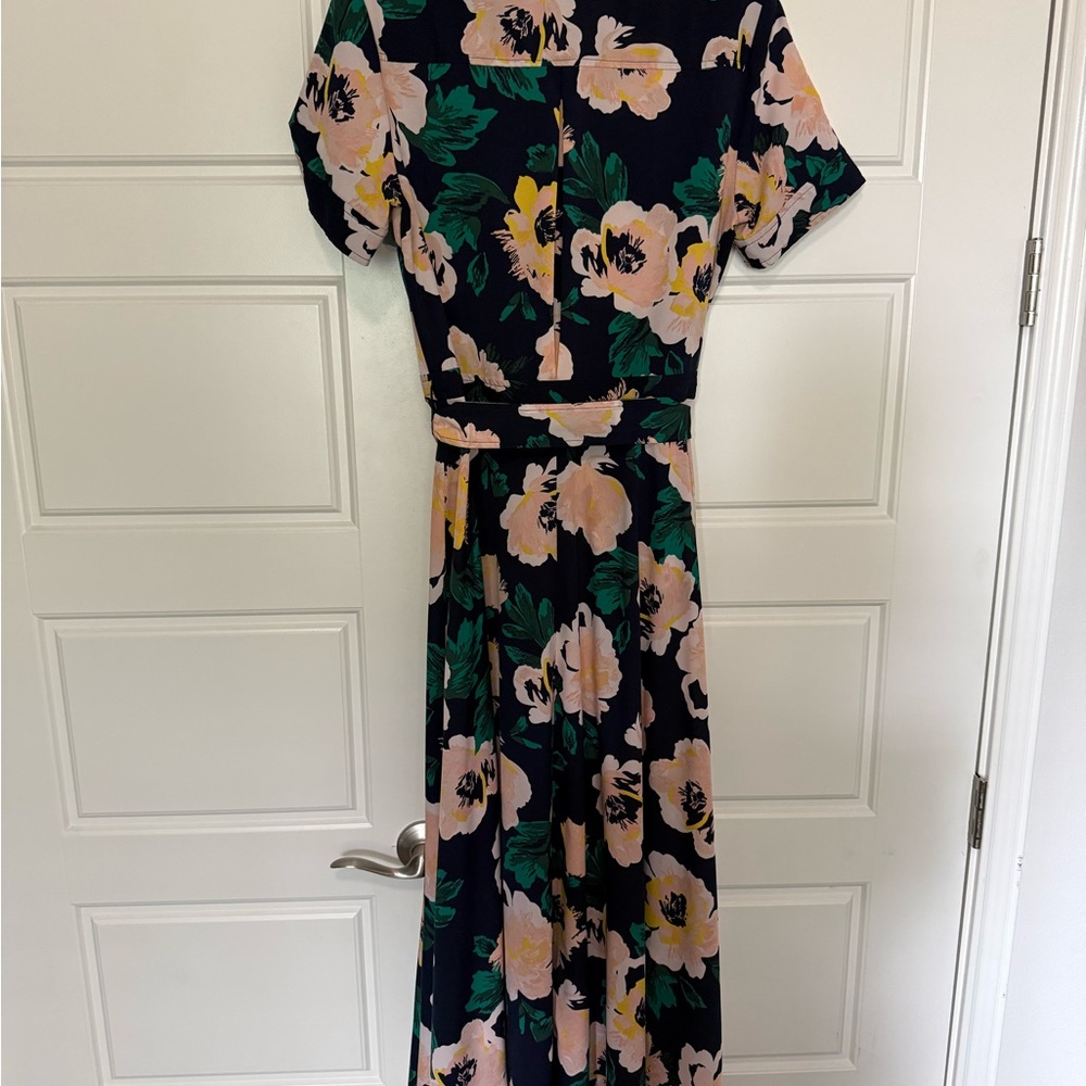 Banana Republic Navy Maxi Dress with Pink and Green Floral Print - Picture 4 of 4